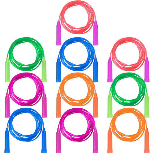 Aneco 10-pack colorful jump ropes for kids, perfect for group outdoor play.