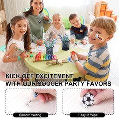 Aneco soccer erasers for quick fixes during crafts and activity worksheets.