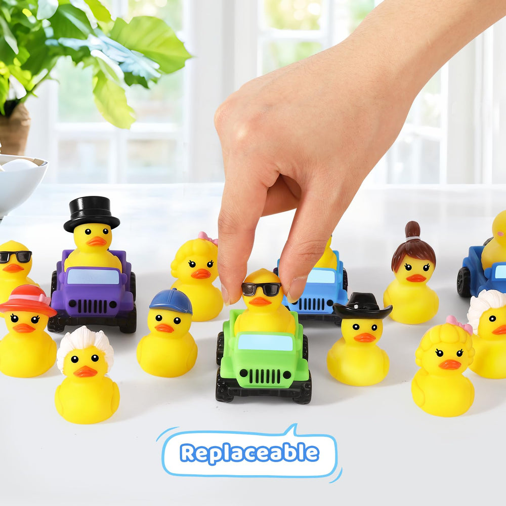 ANGGIKO blue duck with car model enhances display on a car.