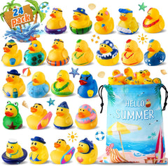 ANGGIKO summer rubber ducks in a bag for bath and pool fun.