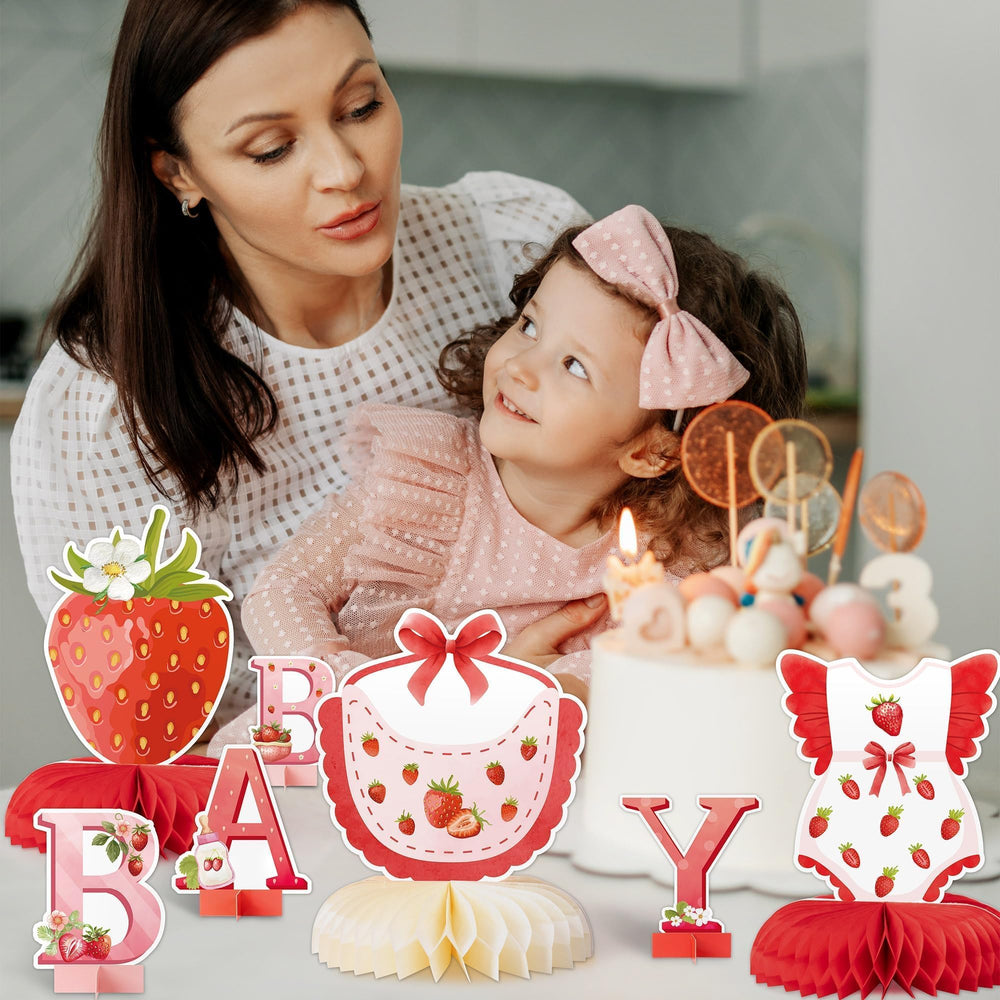 ANGOLIO Berry Sweet Baby is on the Way card accents the theme.
