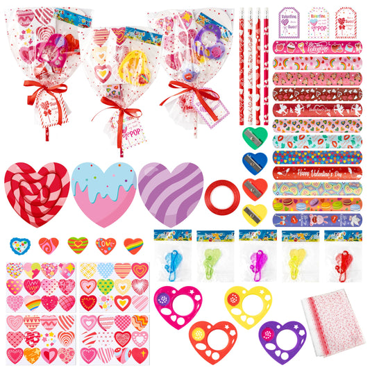 ANGOLIO Valentines giant lollipop stationery set in full packaging, ideal for classroom gift exchanges