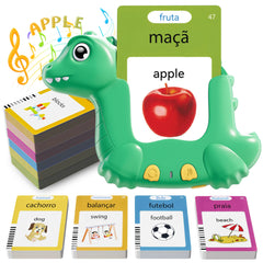 ANhovno dinosaur flashcards bilingual cover shows engaging dual-language learning visuals
