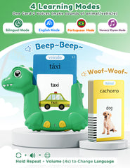 ANhovno dinosaur flashcards portable pocket device fits small hands for on-the-go learning