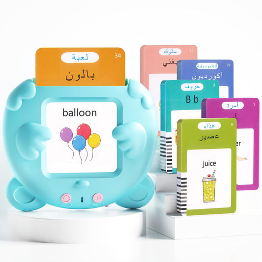 ANhovno Arabic-English flash cards cover, ideal for bilingual toddlers starting language learning.