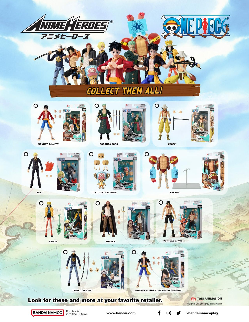 ANIME HEROES 6.5-inch figure features over 20 articulation points for dynamic poses.