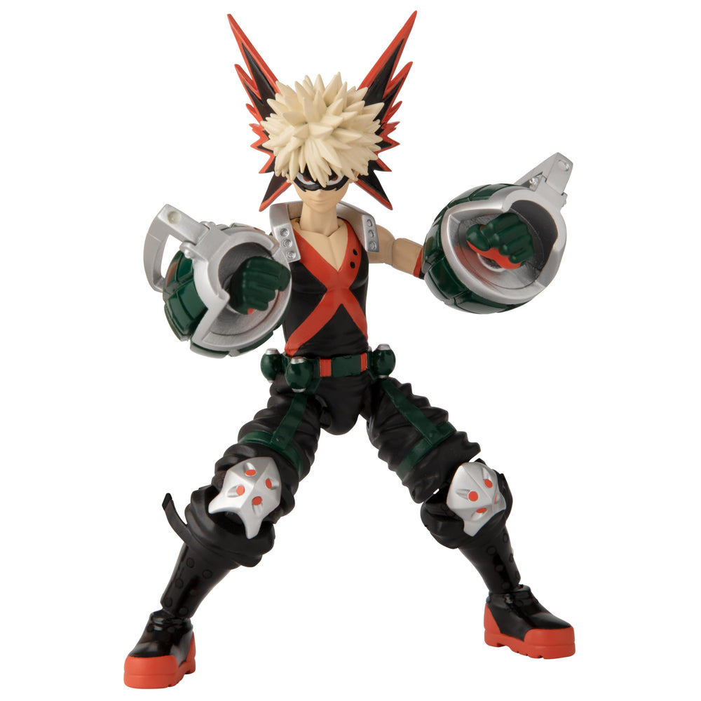 ANIME HEROES Katsuki Bakugo figure front view highlighting detailed sculpt for display.