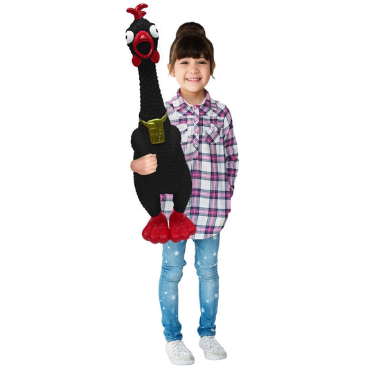 Animolds Hug Me Giant Rubber Chicken in box packaging, ideal as a playful gift