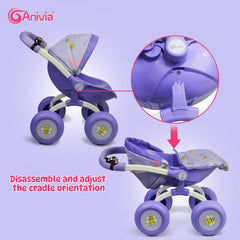 ANIVIA DT301 Purple gift-ready doll stroller for birthdays and holidays