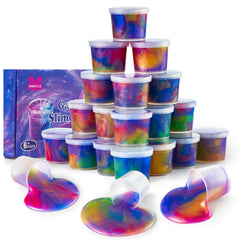 Ankyle galaxy slime 24-pack packaging displays bright colors for party favors.