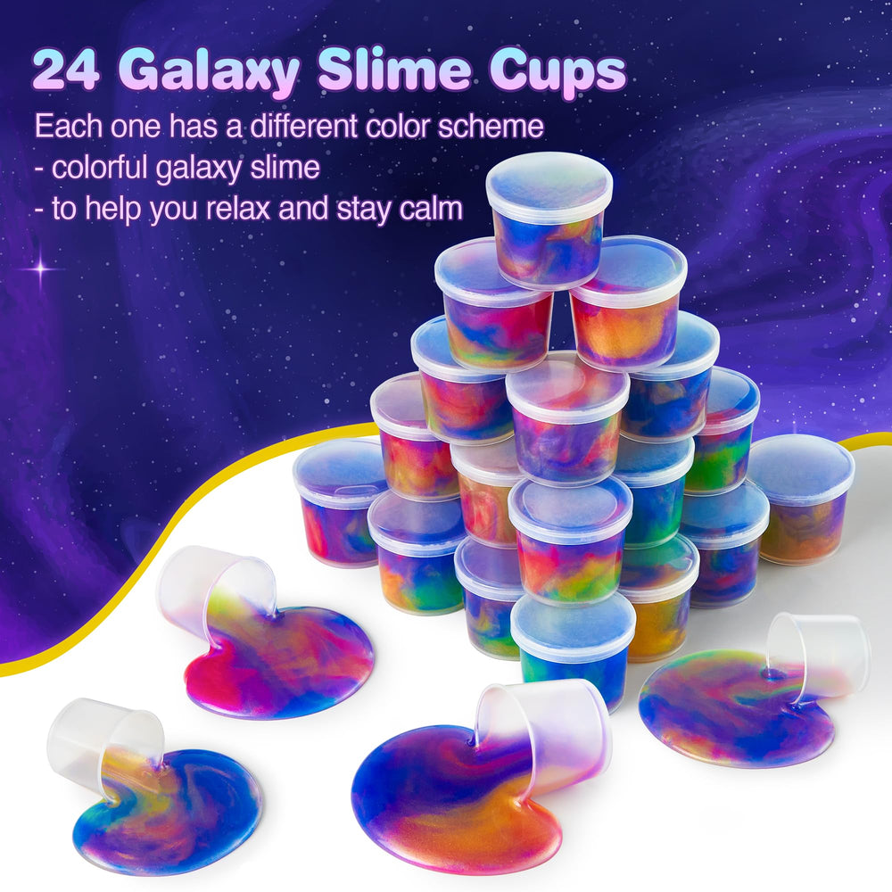 Ankyle galaxy slime jar close-up reveals smooth, non-sticky texture.