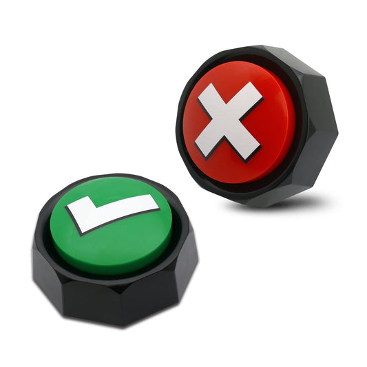 ANLIKY Right Wrong Button two-pack in assorted colors for quick quiz and party games