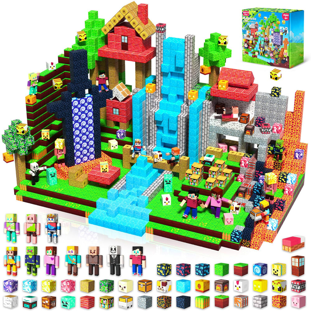 Annexfun 464pcs magnetic blocks with action figures for collaborative, hands-on building fun.
