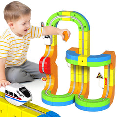Annexfun electric train set with 69pcs tracks enables creative play and STEM learning