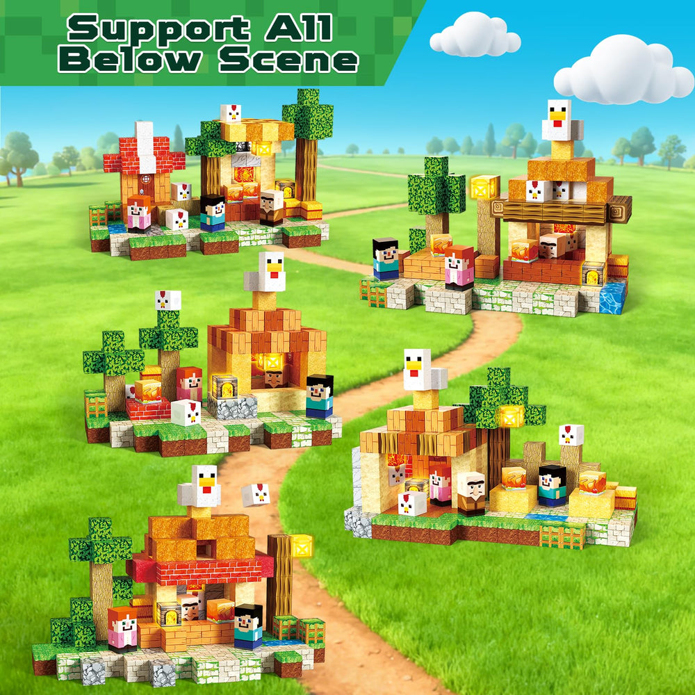 Annexfun kids build towers with magnetic blocks to boost fine motor skills.