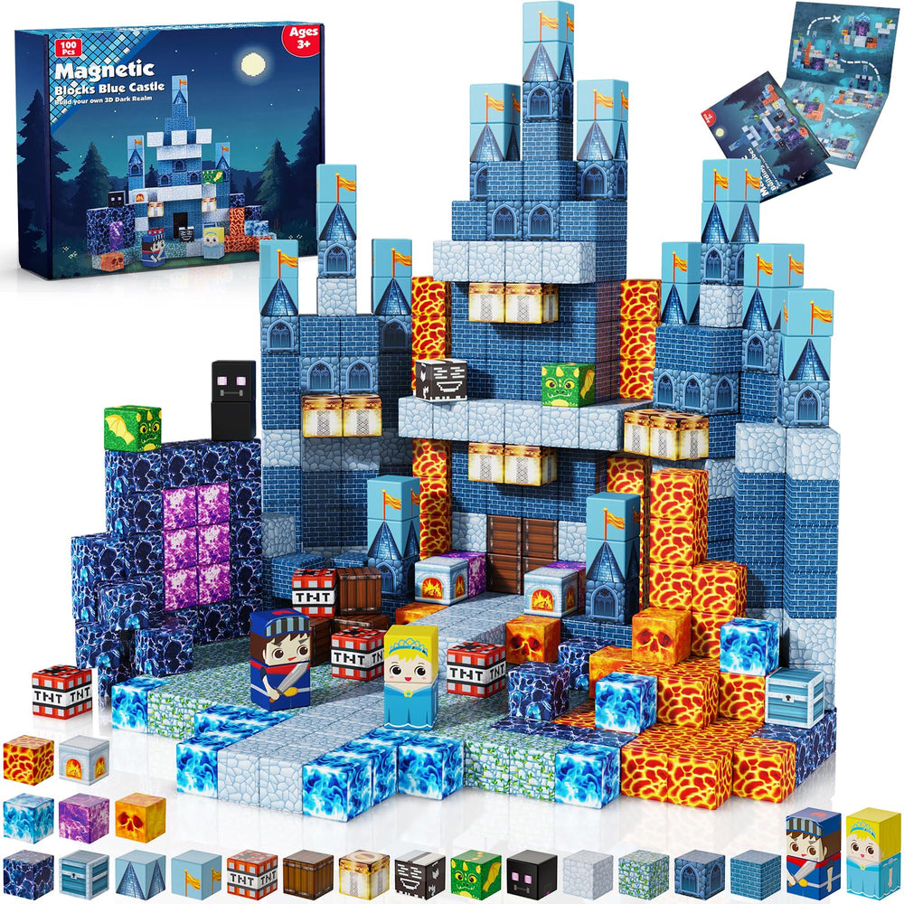 Annexfun Magnetic Blocks 100-piece set invites open-ended building and creativity.