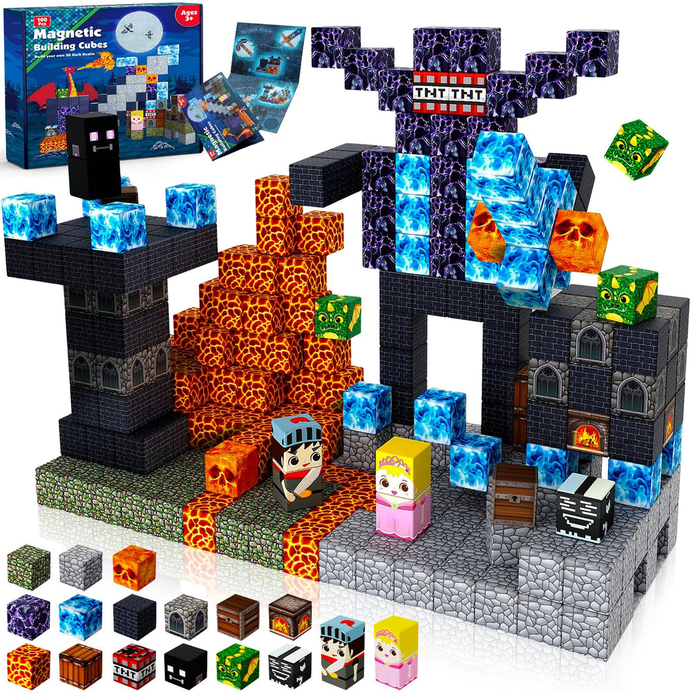 Annexfun magnetic blocks castle assembly for imaginative building and fine motor practice