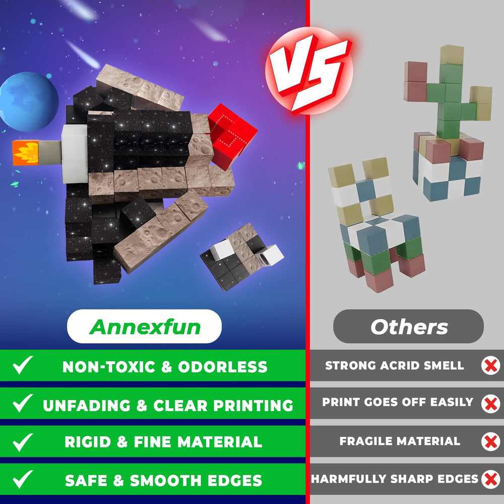 Annexfun magnetic blocks rustle with bells adding sensory feedback during play
