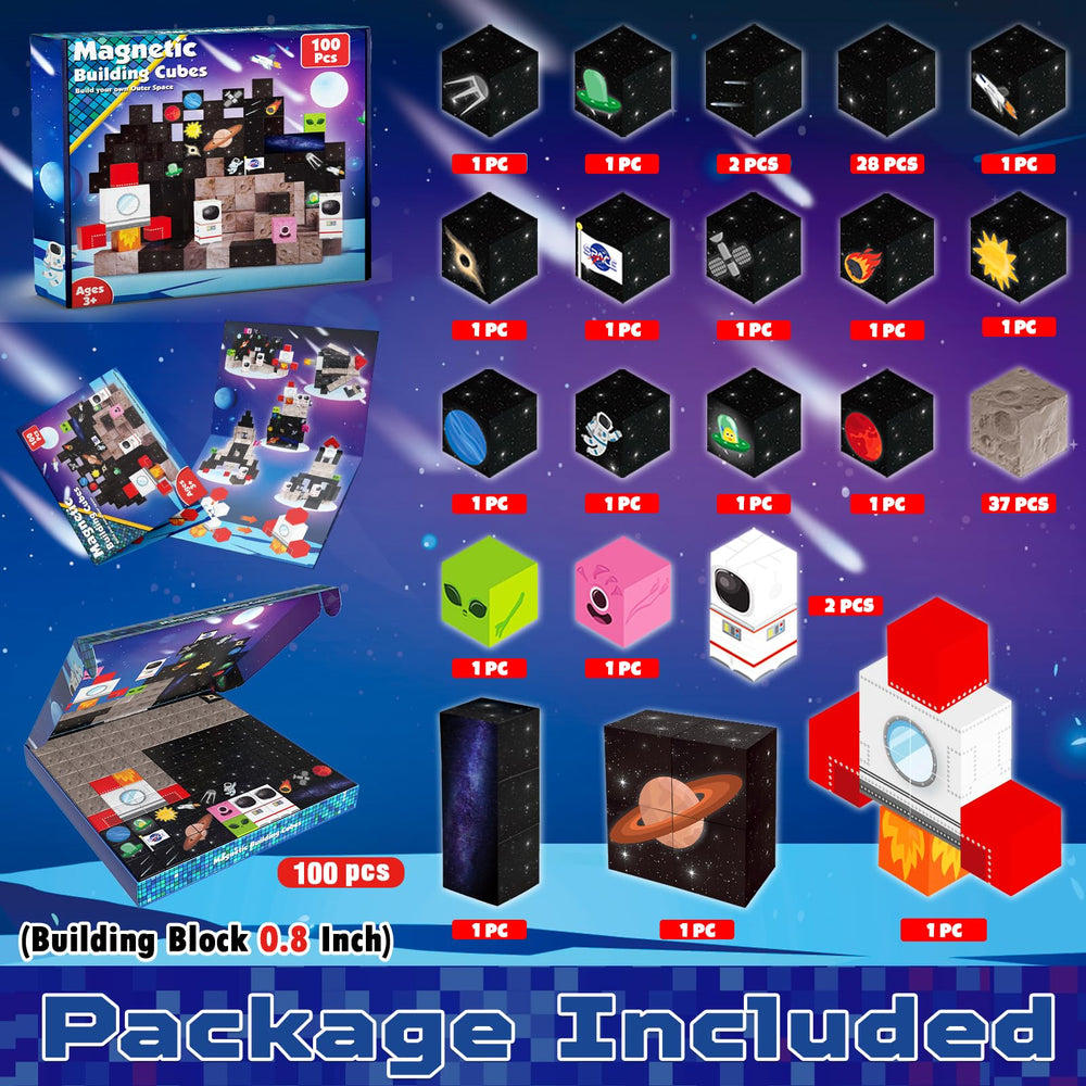 Annexfun magnetic blocks space rocket model enabling imaginative construction