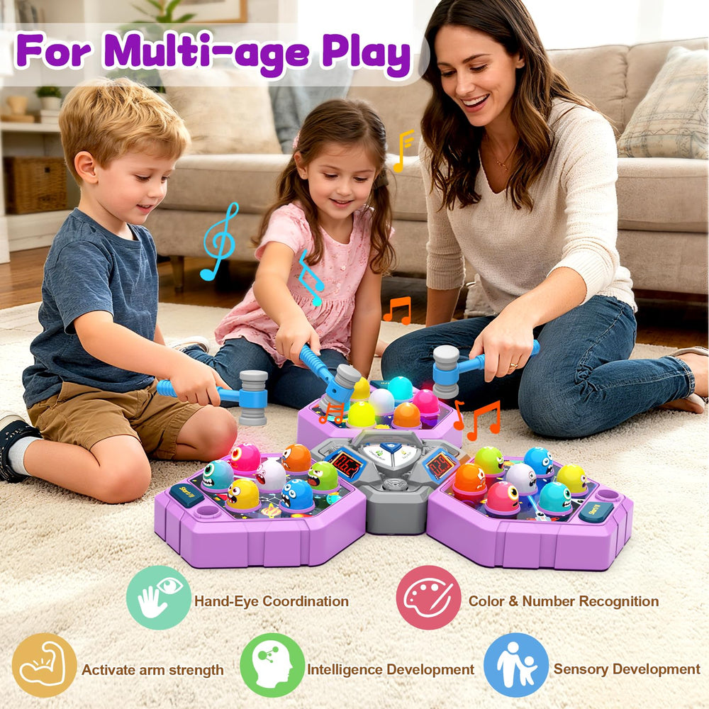ANNKIE Whack Game Mole large play area supports safe, imaginative play.
