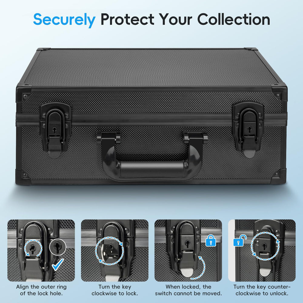 ANNLOV toploader storage box side view with handle for easy transport.