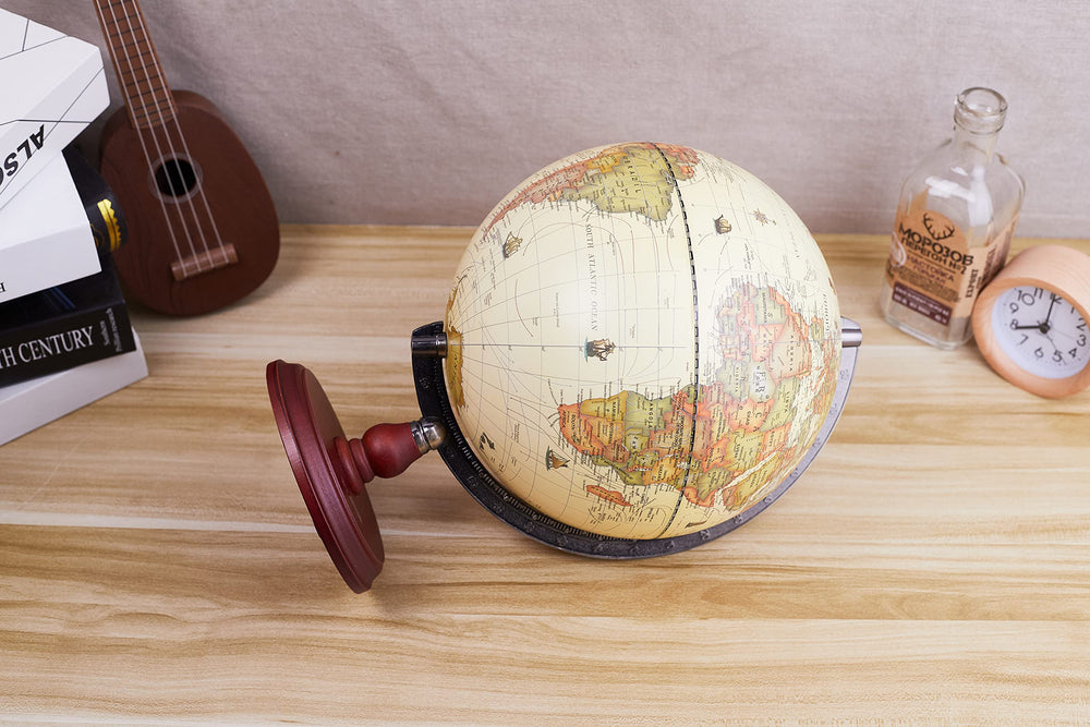 Annova Antique Globe on a desk brings vintage charm to space
