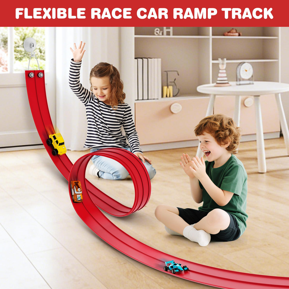 Anoozo indoors and outdoors friendly play space for track setup