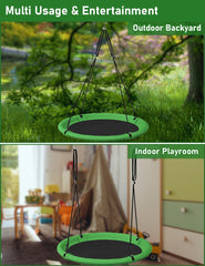 Two hanging options shown for flexible installation of the Ansionsol swing