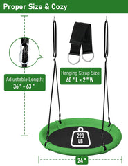 Ansionsol saucer swing seat in 900D Oxford fabric for durability