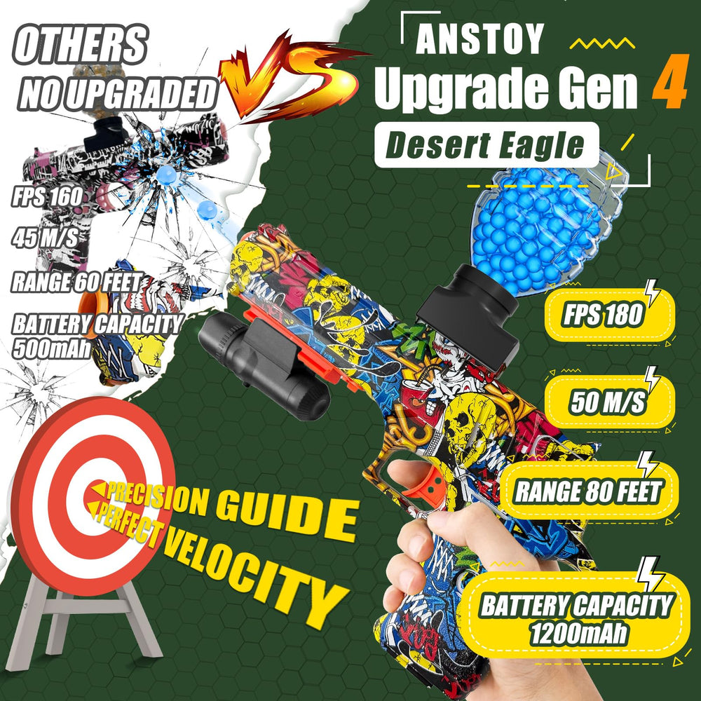 Anstoy gel ball hopper shows high capacity for extended play and fewer reloads.