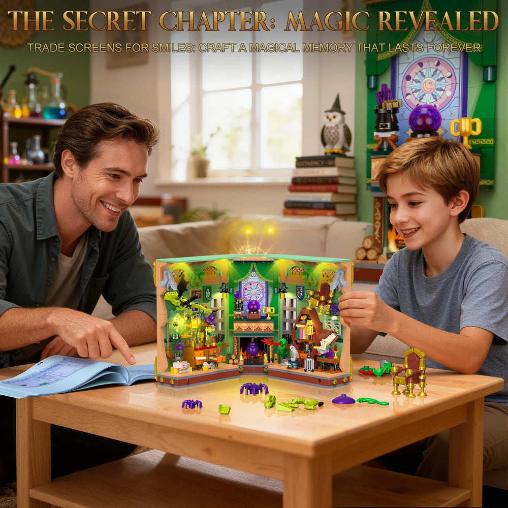 Anvure Book Nook interior detail with cauldrons and scrolls for imaginative play.