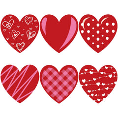 Anwyll heart stickers assorted designs, 1.5 inch, durable and easy to apply for cards.