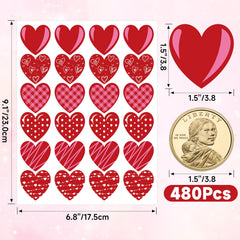 Anwyll valentines stickers 24-sheet layout, ideal for envelopes and gift wrap.