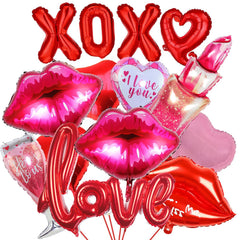 ANYMONYPF Valentines lips balloons create a vibrant romantic backdrop.