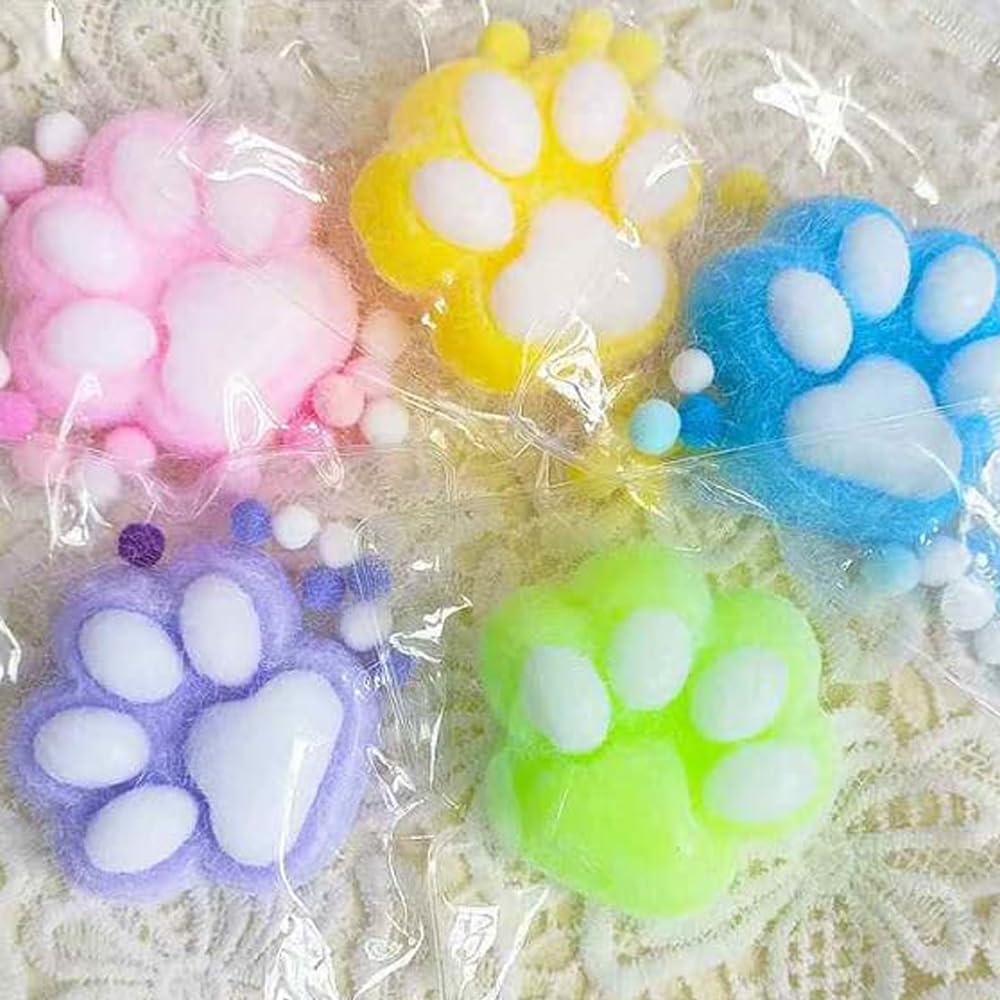 Anztqiuu cat paw squishy toy multicolor close-up emphasizing sensory fun