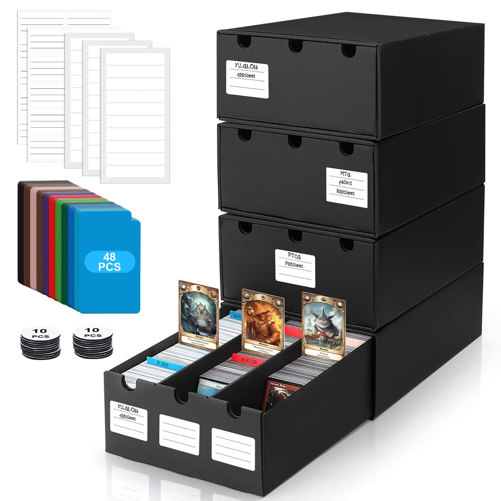 AOBOPLE trading card storage box assembly demonstrates sturdy construction for long-term card protection.