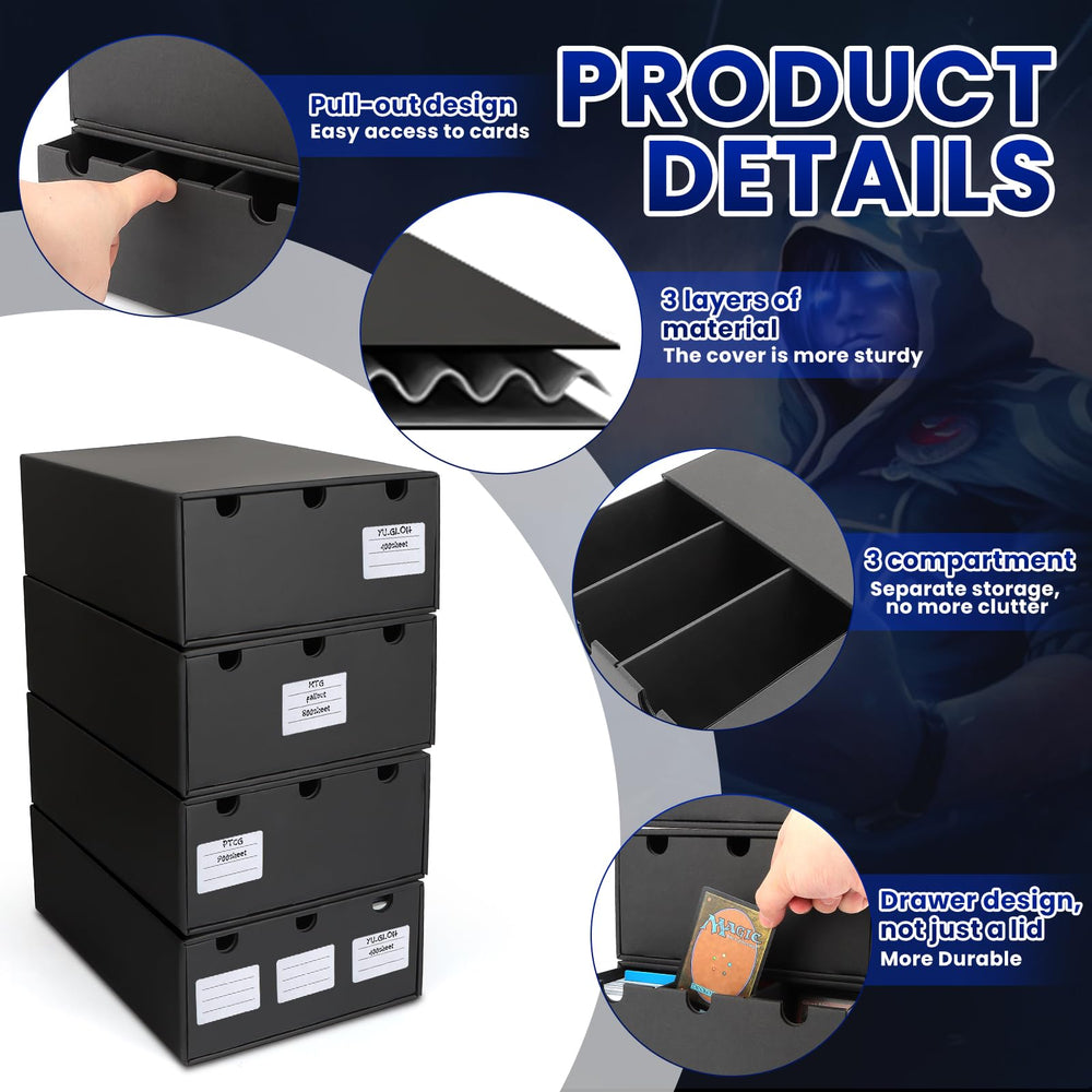 AOBOPLE trading card storage box dividers setup keeps collections organized and easy to locate.