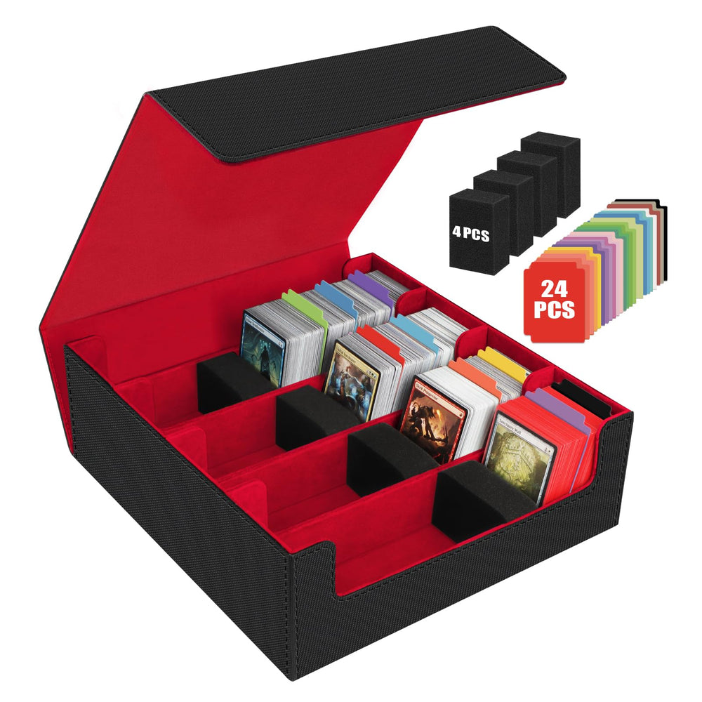 AOBOPLE Trading Card Storage Box exterior shows premium PU leather protection