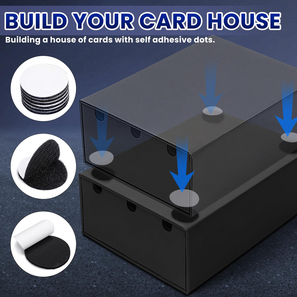 AOBOPLE trading card storage box labels tapes demonstrates easy labeling for organized shelves.