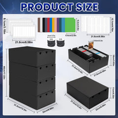 AOBOPLE trading card storage box side view showcases roomy compartments for bulk card storage.