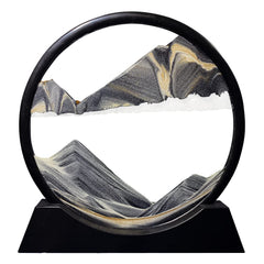 Aoderun moving sand art round glass with deep-sea flow for desk relaxation.