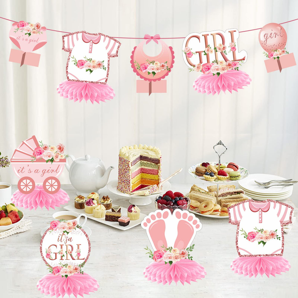 Aodocuto baby girl theme cardboard decor in pink for coordinated party styling