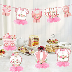 Aodocuto baby girl theme cardboard decor in pink for coordinated party styling