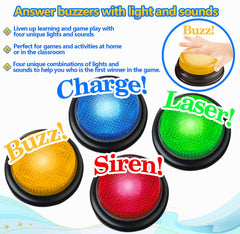 AOENN yellow buzzer provides visual cue and fast responses in games