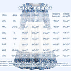 Aoiviss Pioneer Dress blue floral print close-up illustrating delicate design