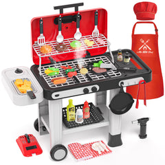 Aojieni 86pcs grill playset with toy grill sparks imaginative pretend play.
