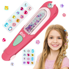 Aooess hair gem stamper in action for easy kid-friendly styling.