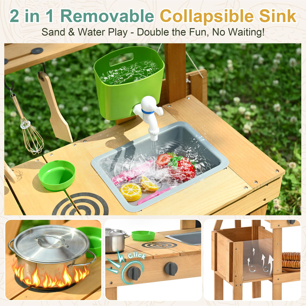 Aoparts toddler sink with faucet enables water play and cleanup.