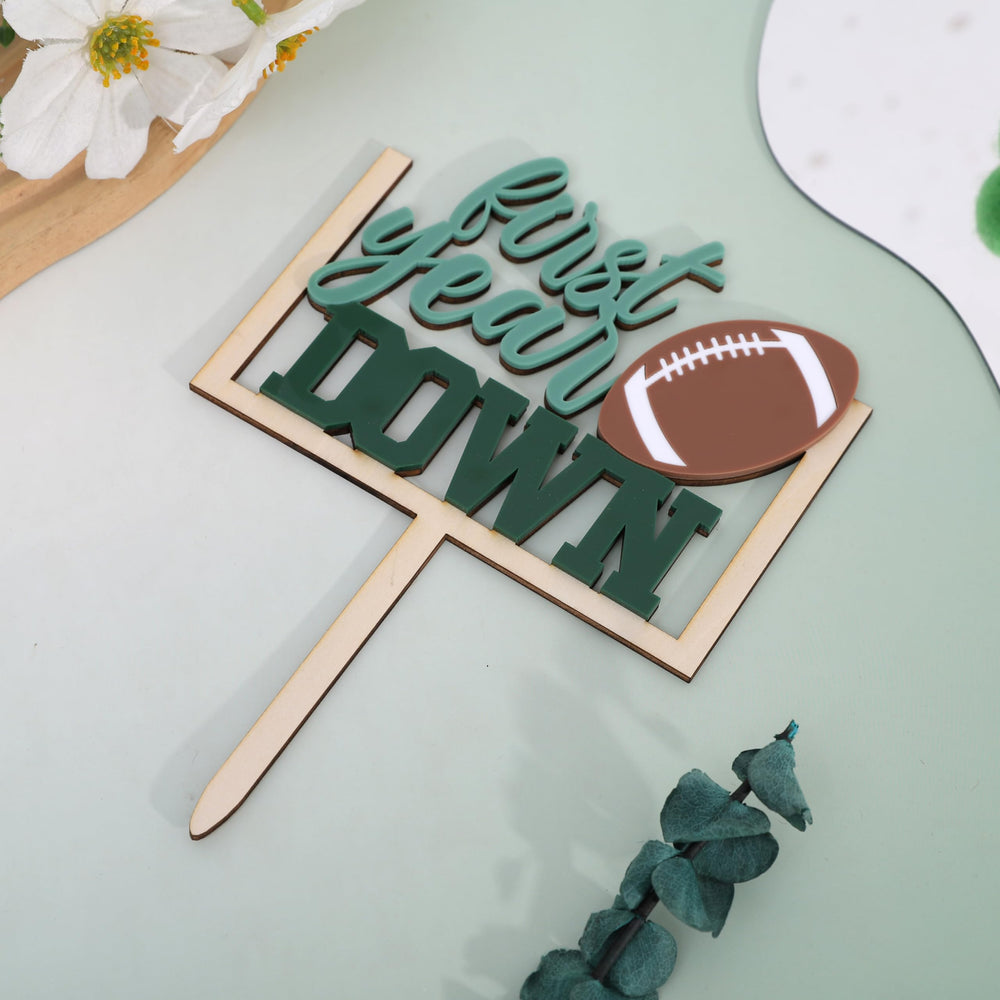 AOQURE football-themed cake topper decorative element for celebrations