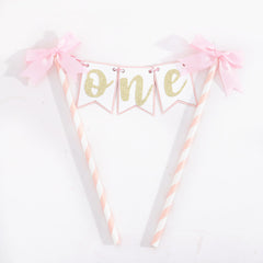 AOQURE bow cake topper stands securely with two included support tubes.